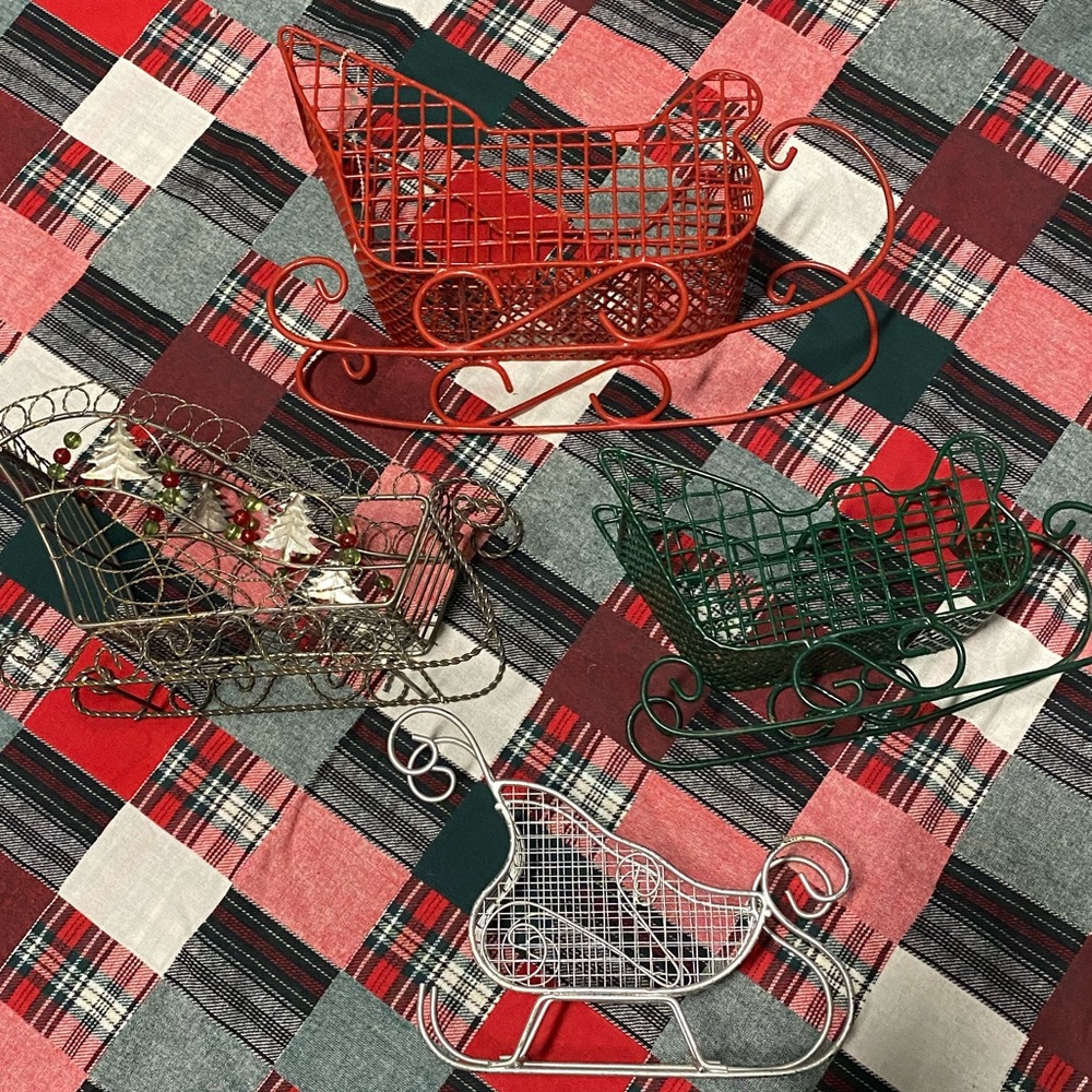 🆕4 Decorative Sleighs
